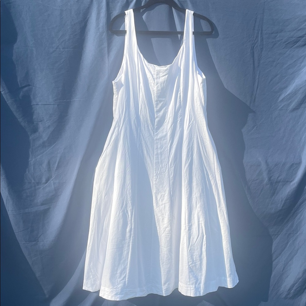 NWT A New Day Women’s Midi White Sleeveless A-Line Dress size 16 with pockets